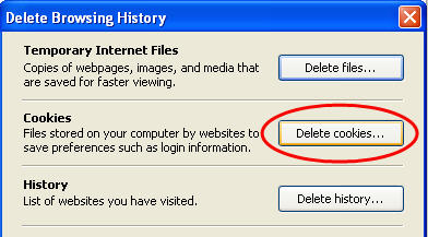 delete cookies from internet explorer 7